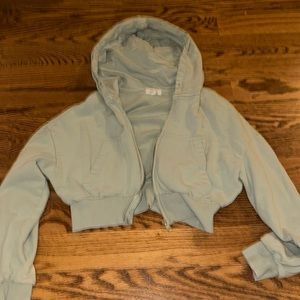 green garage cropped hoodie